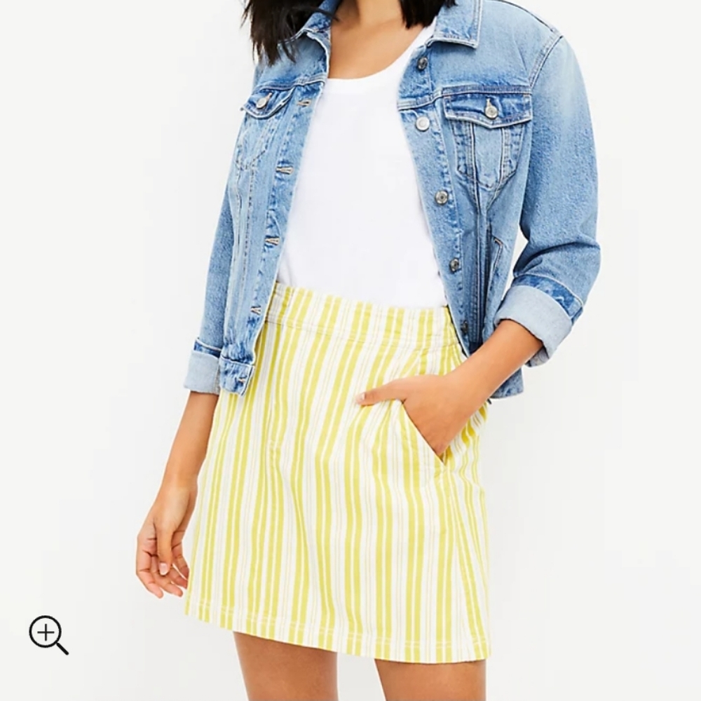 New Loft Striped Pocket Shift Mini Skirt, Size 12